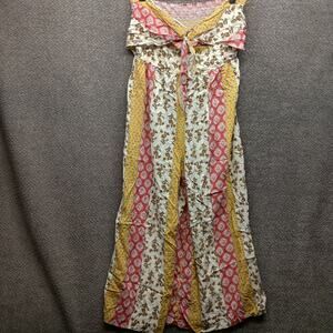 Women Sleeveless Wide Leg Boho Romper Pants XL